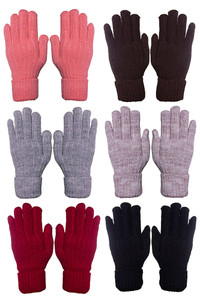 Solid Color Sherpa Lining Knit Winter Gloves