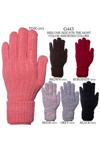 Solid Color Sherpa Lining Knit Winter Gloves