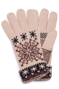 Snowflake Print Lining Knit Gloves