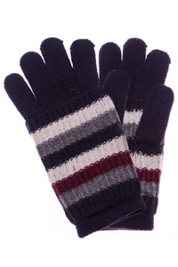 Stripe Pattern Print Cover Lining Knit Winter Gloves