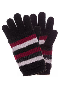 Stripe Pattern Print Cover Lining Knit Winter Gloves