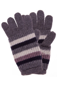 Stripe Pattern Print Cover Lining Knit Winter Gloves