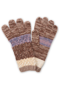Stripe  Print Cable Knit Pattern Winter Knit Gloves