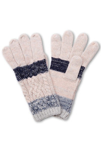 Stripe  Print Cable Knit Pattern Winter Knit Gloves