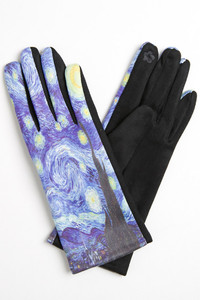 Art Painting Print Touch Screen Winter Gloves