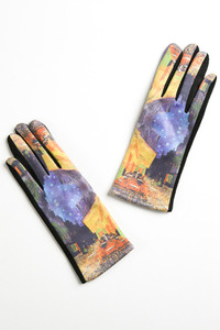 Art Painting Print Touch Screen Winter Gloves