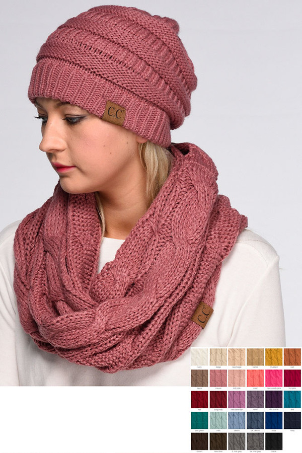 C.C KNITTED SOLID SCARF-SF-800