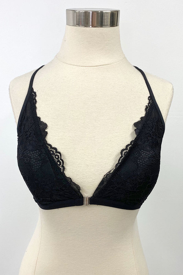 LACE BRALETTE-B86307_BLACK (6 PACK)