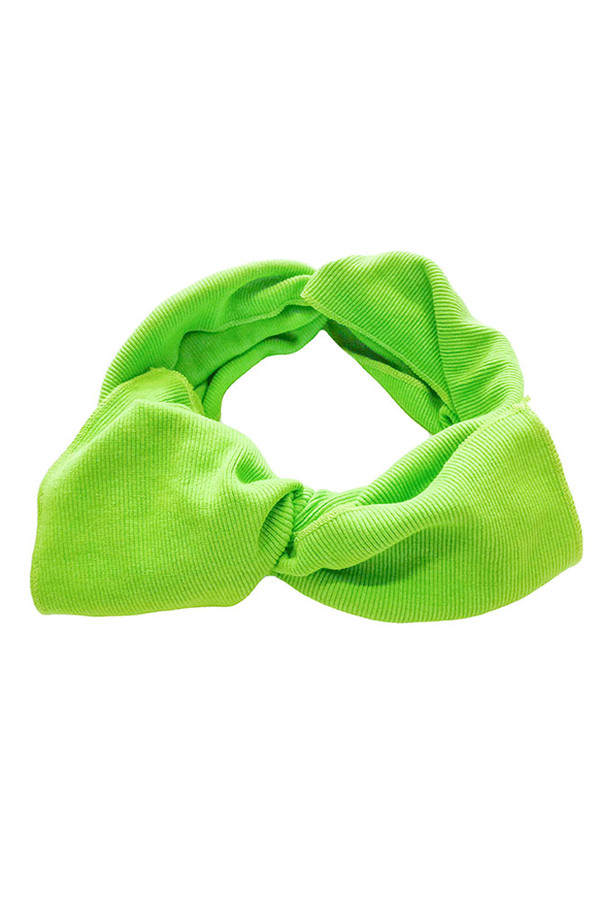 SOLID KNOTTED HEADBAND-SBHB-2762-NEON GREEN