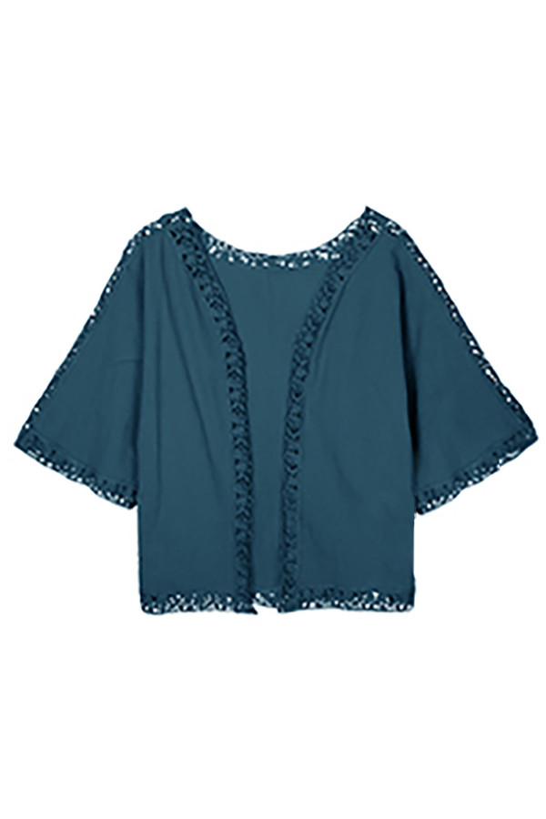 CROCHET TRIMMED KIMONO-TRK-187-TEAL