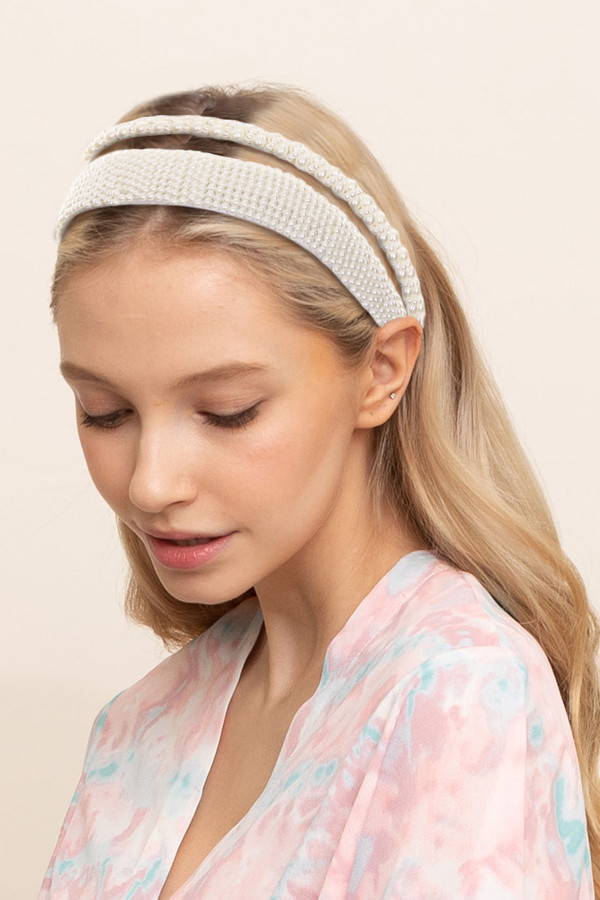 PEARL HEADBAND SET-SBHB-2946-IVORY PEARL HEADBAND SET-SBHB-2946-IVORY