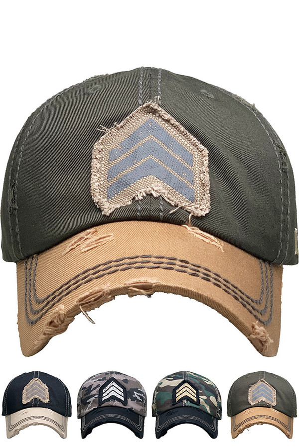 MILITARY RANK VINTAGE BASEBALL CAP-KBVT-1032