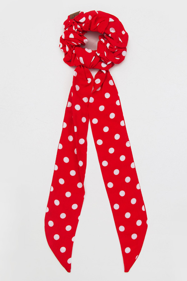 C.C POLKA DOT SASH SCRUNCHIES-SC-PD-06-RED