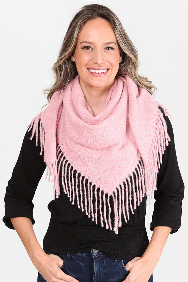 SOLID SUPER SOFT KNIT BLANKET SCARVES-JS1375-PINK