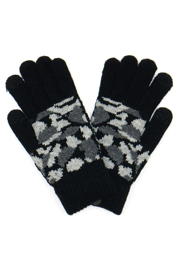 CAMO KNIT GLOVES-MG0045-BLACK