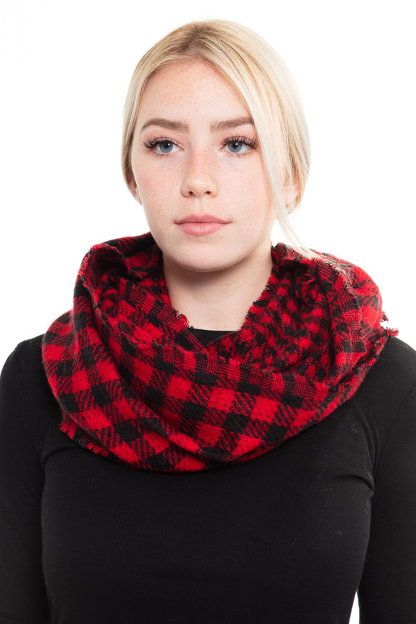 BUFFALO CHECK SCARF-MS0139-RED BUFFALO CHECK SCARF-MS0139-RED