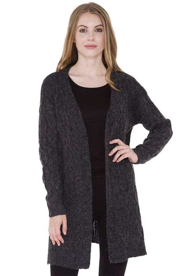 SOLID KNIT SOFT CARDIGAN-JP972-BLACK