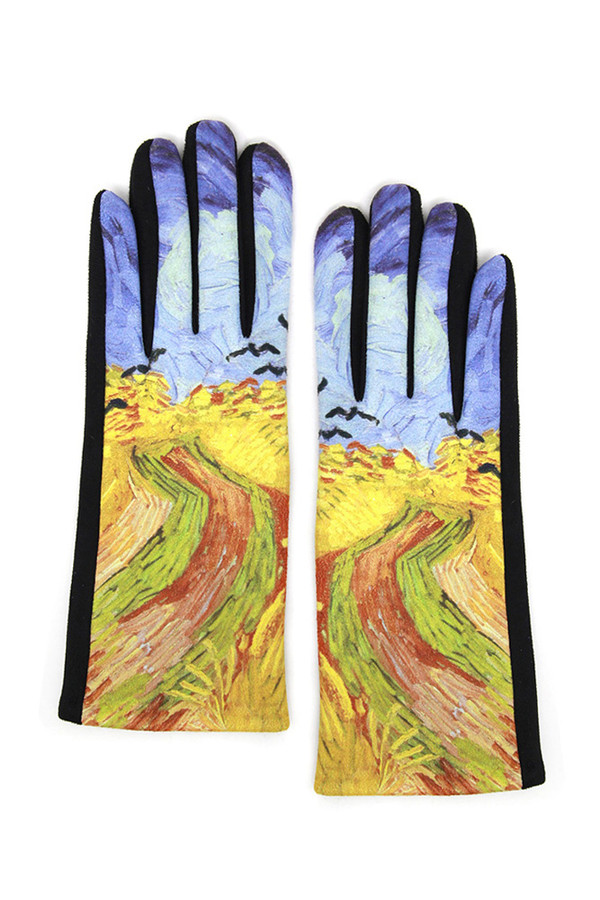 WHEATFIELD WITH CROWS SMART GLOVES-LOG176