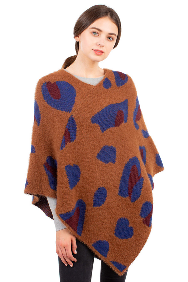 SOFT LEOPARD PONCHO-CP1610-CAMEL SOFT LEOPARD PONCHO-CP1610-CAMEL