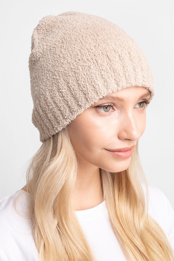RIBBED TRIM SOLID COLOR BEANIE-JH271-BEIGE