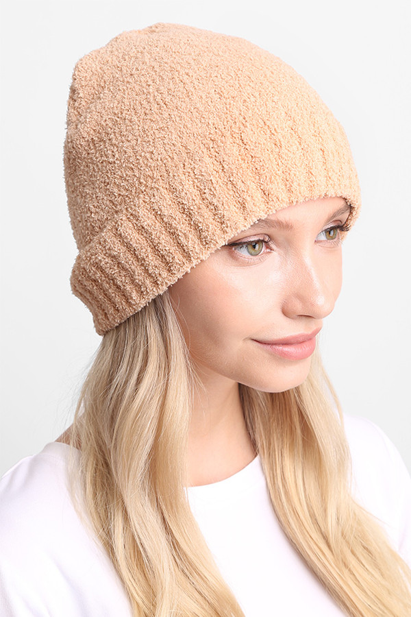 RIBBED TRIM SOLID COLOR BEANIE-JH271-CAMEL