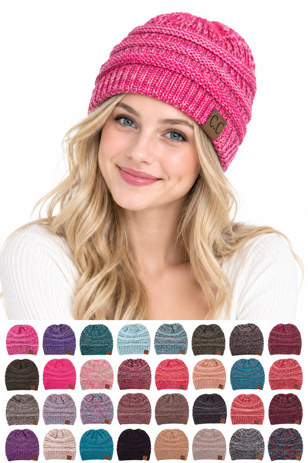 C.C FOUR TONE THREAD MIX BEANIE-YJ-816