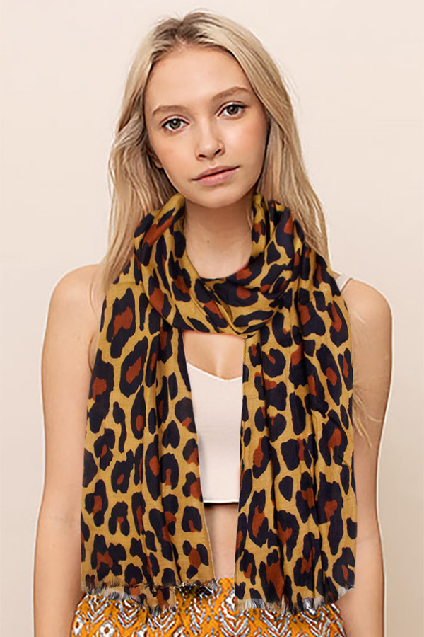 LEOPARD PATTERN OBLONG SCARF-SC-1001