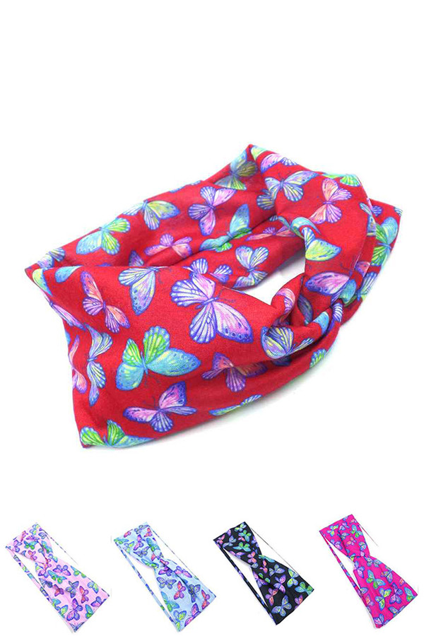 TWISTED WIDE COTTON BUTTERFLY HEADBAND-EHW4010B (12pc)