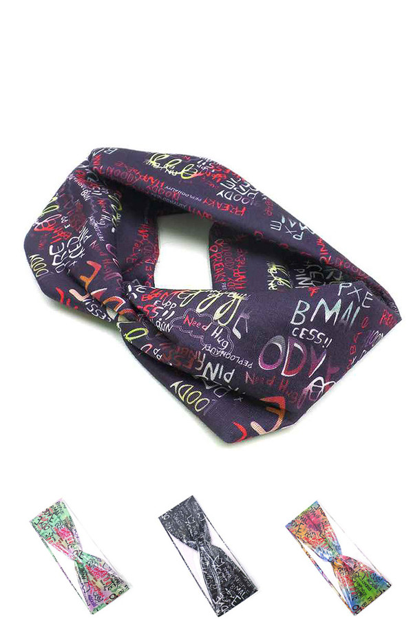 TWISTED TYPOGRAPHY HEADBAND-EHW6037A (12pc) TWISTED TYPOGRAPHY HEADBAND-EHW6037A (12pc)