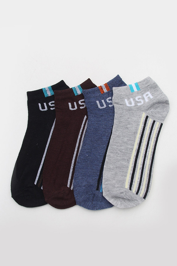 USA LETTERING AND LINES SOCKS-FOCUS_USAL (12PC)