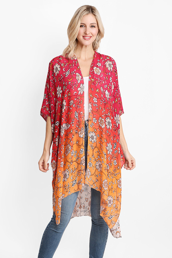 Floral with gradation color cover up Floral with gradation color cover up