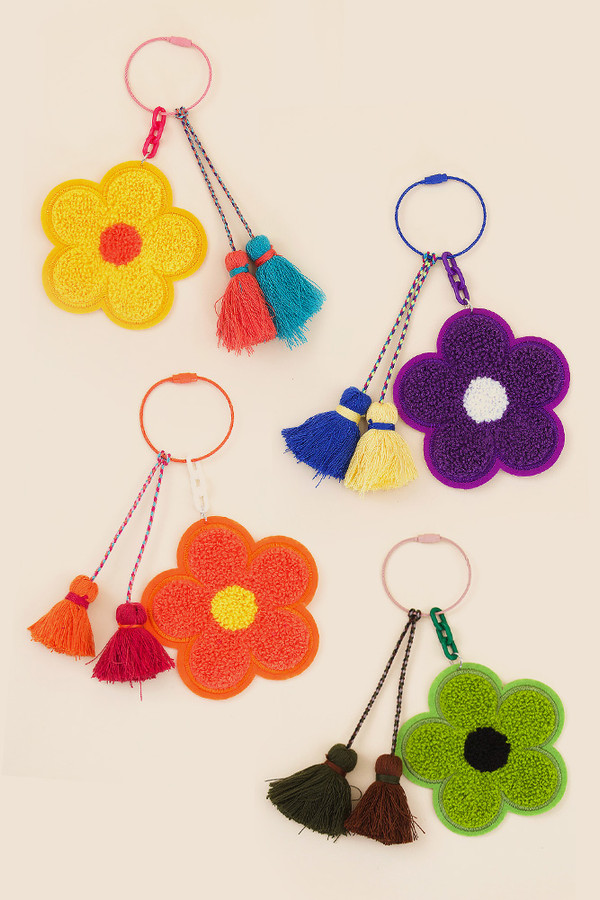 FLOWER PATCH TASSEL KEYCHAIN-BAK210012