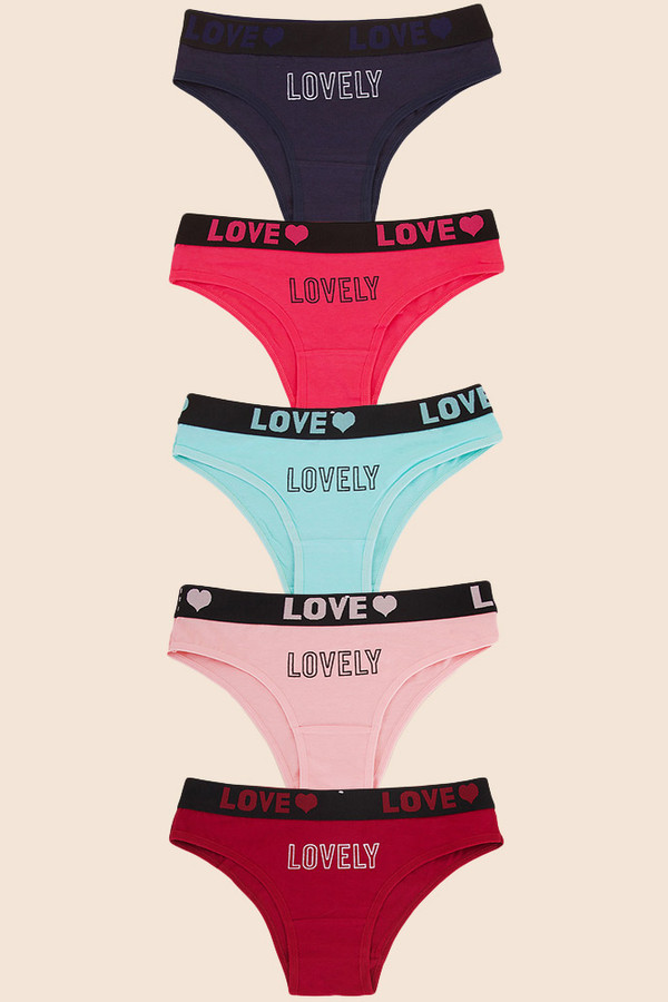 ASSORTED LOVELY LETTER PANTY-F105 (5pc)