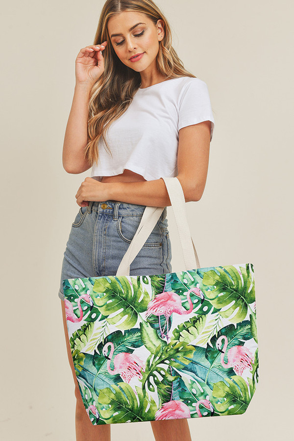 TROPICAL FLAMINGO TOTE BAG-MB0133