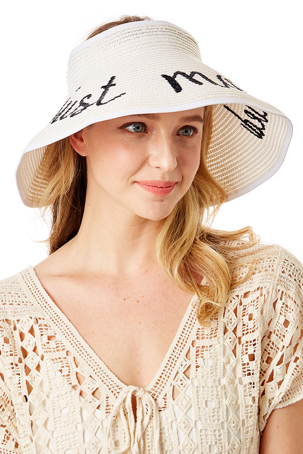 JUST MARRIED ROLL UP PAPER VISOR HAT-LOH183