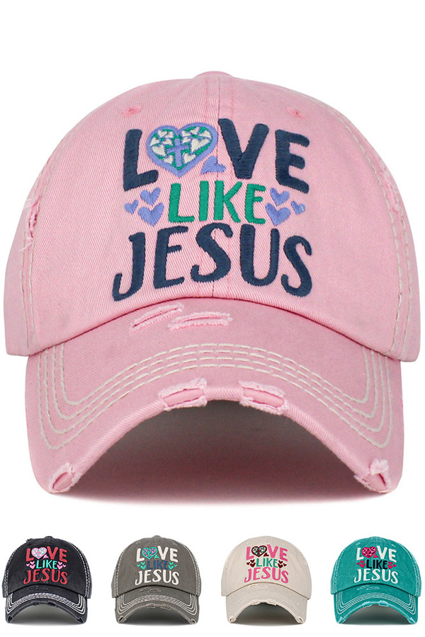 LOVE LIKE JESUS VINTAGE DISTRESSED CAP-KBV-1444