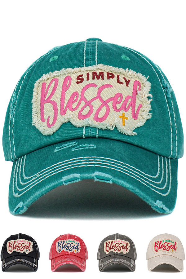 SIMPLY BLESSED VINTAGE DISTRESSED CAP-KBV-1446