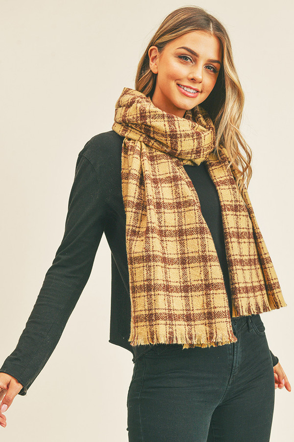 PLAID LUREX OBLING SCARF-MS0251