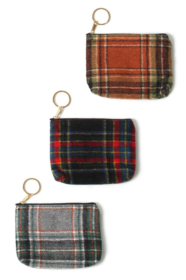 PLAID PATTERN COIN PURSE-EBG10320S