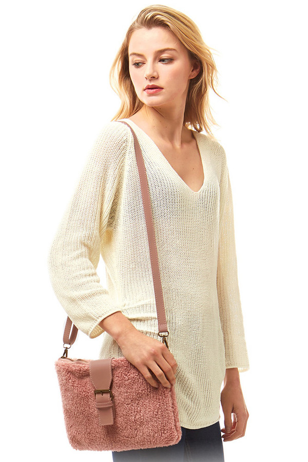 SHERPA FLEECE CROSS BODY BAG-LOA251