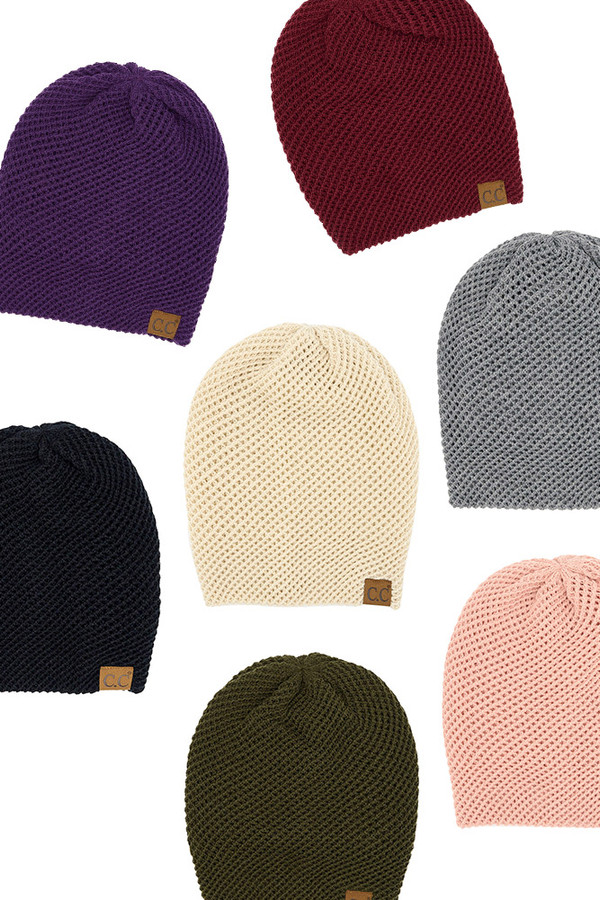 C.C SOLID SLOUCHY BEANIE-HTM-14