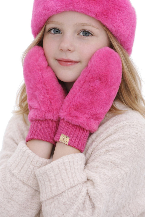 C.C Faux Fur Convertible Mitten Glove for Kids
