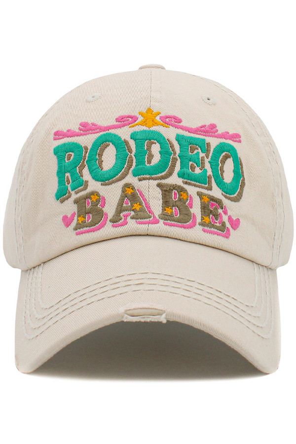RODEO BABE Vintage Ball Cap-KBV-1480 - HANA WHOLESALE
