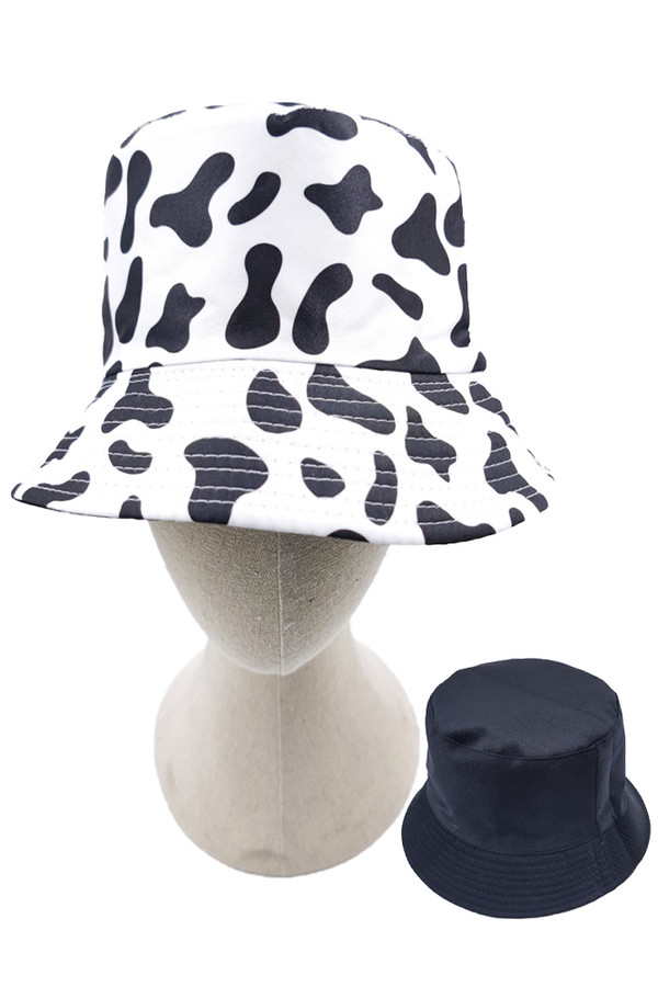 Cow Print Reversible Bucket Hat-BH046