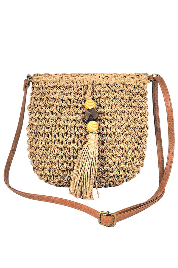 Straw Crochet Crossbody Bag-LOA411