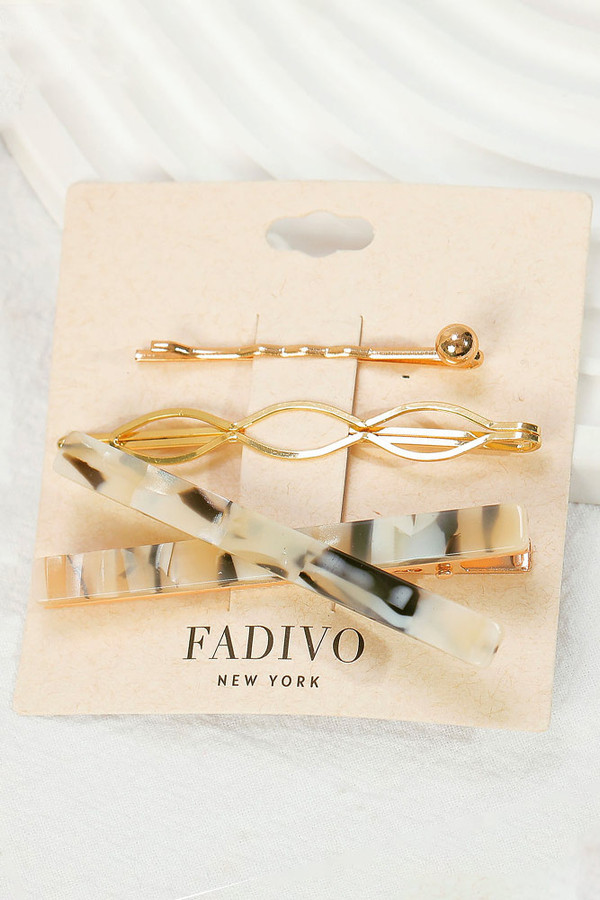 Ivory Assorted Hair Pins Set-CHW470