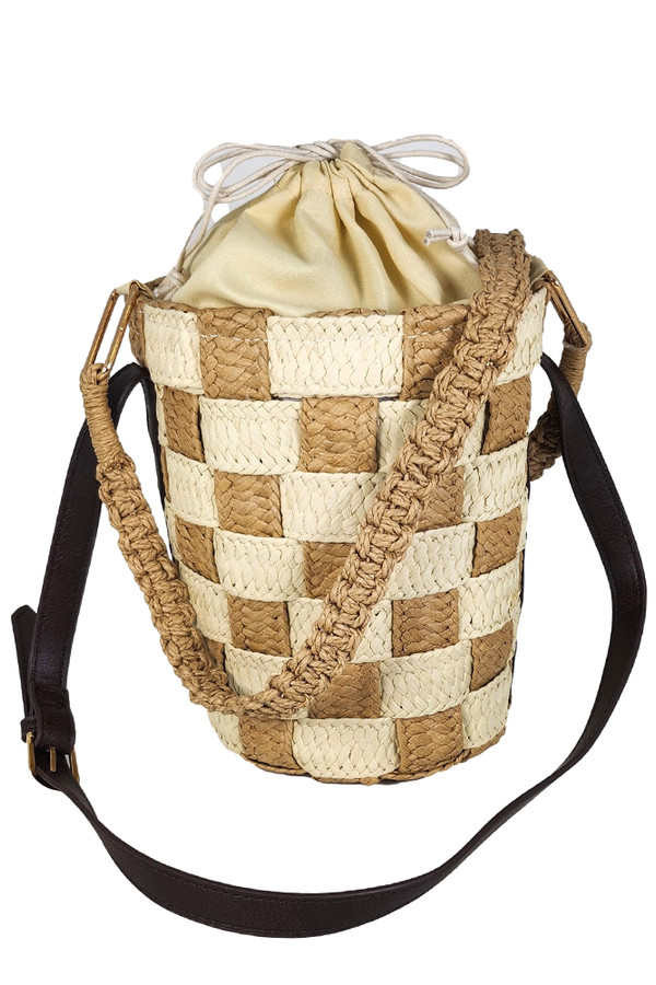 Straw Weaved Bucket Bag-LOA414