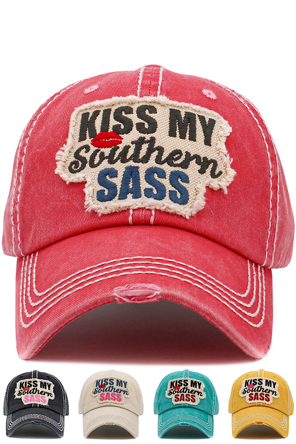 KISS MY SOUTHERN SASS Vintage Ballcap-KBV-1514