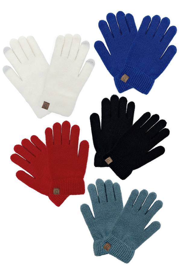 Solid Knit Touch Gloves-BGT120117 (3pairs)