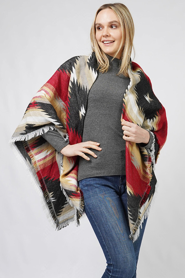 Western Jacquard Blanket Shawl-ESW10441